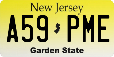 NJ license plate A59PME