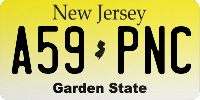 NJ license plate A59PNC