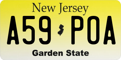 NJ license plate A59POA