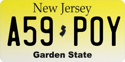 NJ license plate A59POY