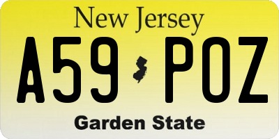 NJ license plate A59POZ