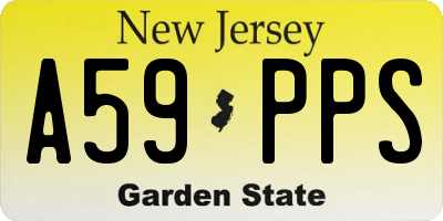 NJ license plate A59PPS
