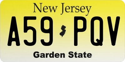 NJ license plate A59PQV