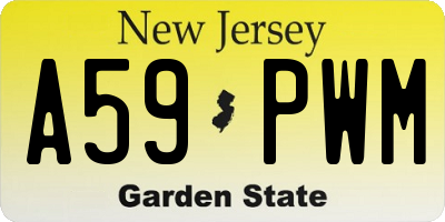 NJ license plate A59PWM