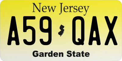 NJ license plate A59QAX