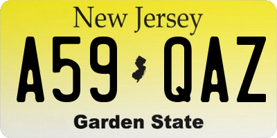 NJ license plate A59QAZ