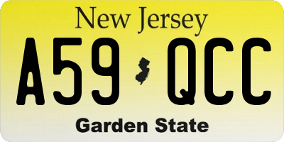 NJ license plate A59QCC