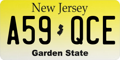 NJ license plate A59QCE