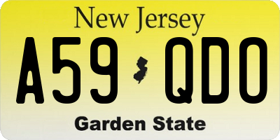 NJ license plate A59QDO