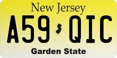 NJ license plate A59QIC