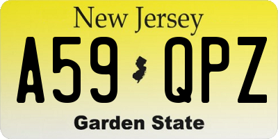 NJ license plate A59QPZ