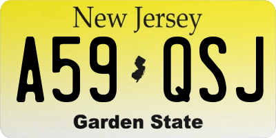 NJ license plate A59QSJ