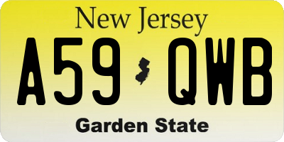 NJ license plate A59QWB