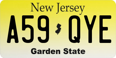 NJ license plate A59QYE