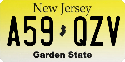 NJ license plate A59QZV