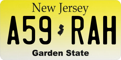 NJ license plate A59RAH