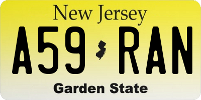NJ license plate A59RAN