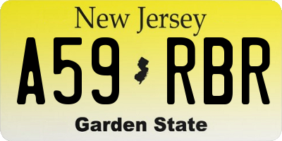 NJ license plate A59RBR