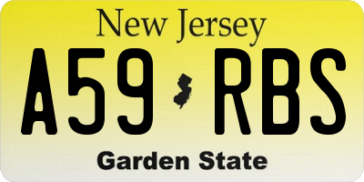 NJ license plate A59RBS