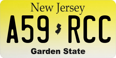 NJ license plate A59RCC