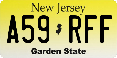 NJ license plate A59RFF