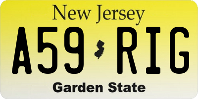 NJ license plate A59RIG