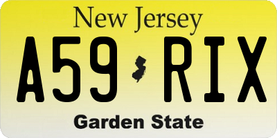 NJ license plate A59RIX