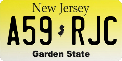 NJ license plate A59RJC