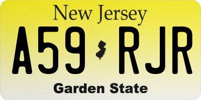 NJ license plate A59RJR