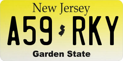 NJ license plate A59RKY