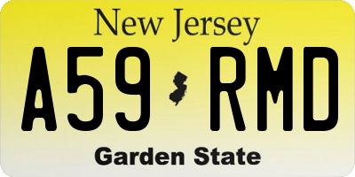 NJ license plate A59RMD