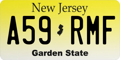 NJ license plate A59RMF