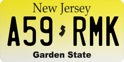 NJ license plate A59RMK