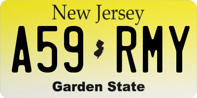 NJ license plate A59RMY