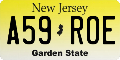 NJ license plate A59ROE