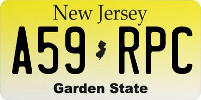 NJ license plate A59RPC
