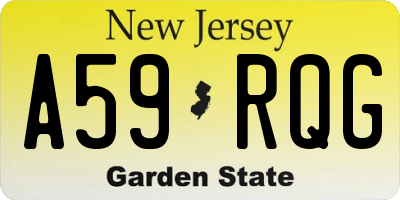 NJ license plate A59RQG