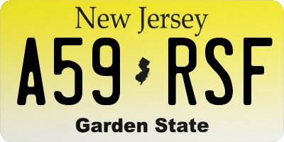 NJ license plate A59RSF