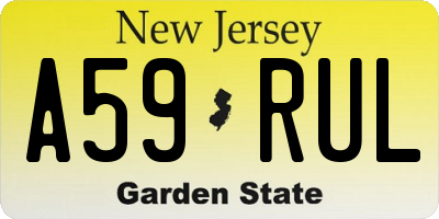 NJ license plate A59RUL