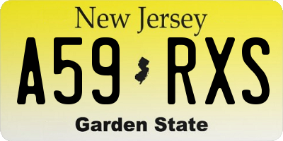 NJ license plate A59RXS
