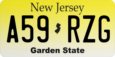 NJ license plate A59RZG