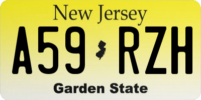 NJ license plate A59RZH
