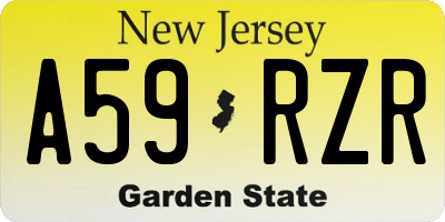 NJ license plate A59RZR