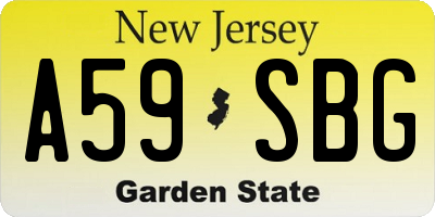 NJ license plate A59SBG