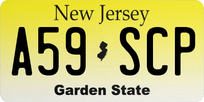 NJ license plate A59SCP