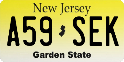 NJ license plate A59SEK