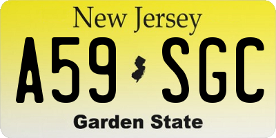 NJ license plate A59SGC