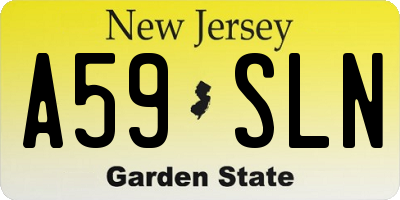 NJ license plate A59SLN