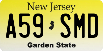 NJ license plate A59SMD