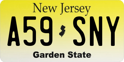 NJ license plate A59SNY